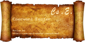 Cserveni Eszter névjegykártya